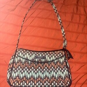 Vera Bradley Brown and Cream Patterned Shoulder Bag